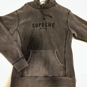DISTRESSED SUPREME BLACK HOODIE